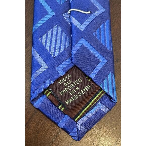 Bcbg Attitude Blue Hand Made 100% Imported Silk Men’s Neck Tie Made In China - Picture 7 of 9